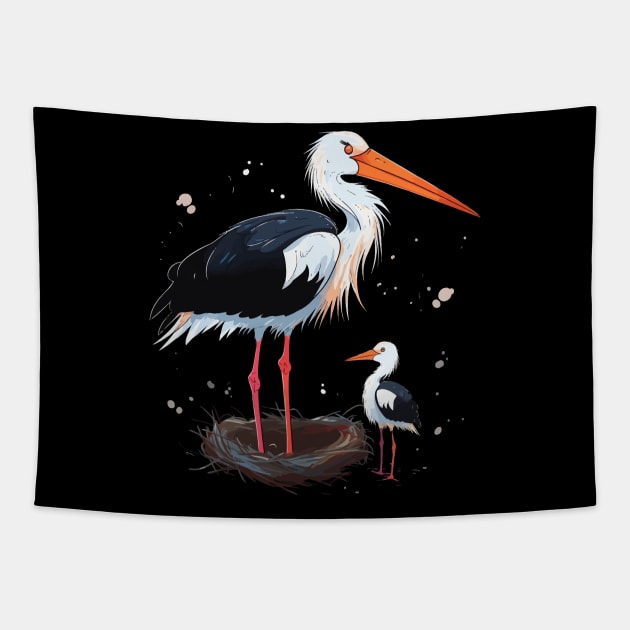 Stork Coloring Book Tapestry by JH Mart