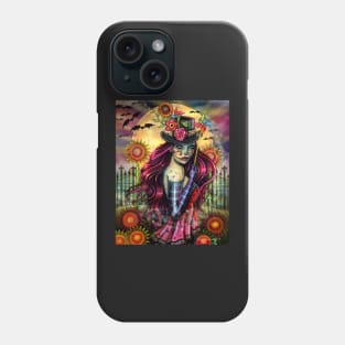 Sugar Skull Girl Fantasy Artwork by Molly Harrison Phone Case