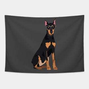 Hipster Cool German Pinscher Dog T-Shirt for Dog Lovers Tapestry