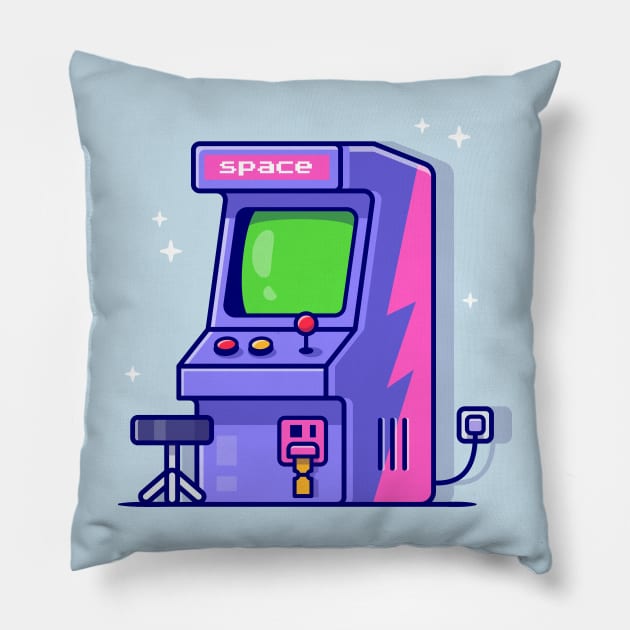 Arcade Machine Cartoon Pillow by Catalyst Labs