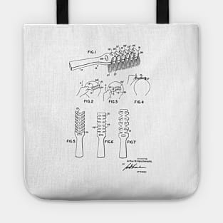 hair brush vintage patent drawing Tote