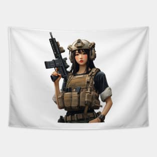 Tactical Girl Tapestry