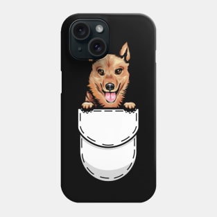 Funny Finnish Spitz Pocket Dog Phone Case