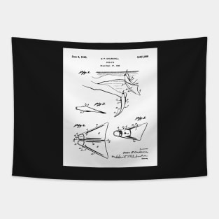 Scuba Diving Fins Patent - Deep Sea Diver Dive Coach Art - White Tapestry