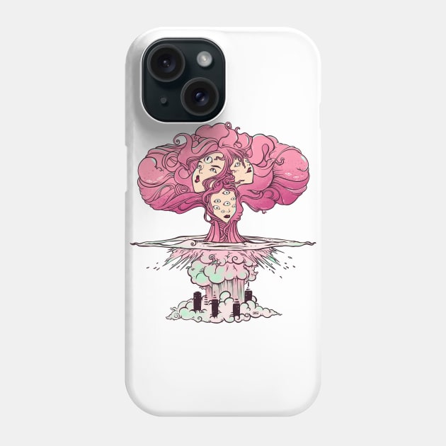 Mushroom Cloud Atomic Bomb Girls Artwork Phone Case by cellsdividing