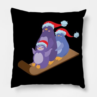 Penguins wearing santa hat in Pillow