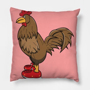 Brown Chicken With Shoes Pillow
