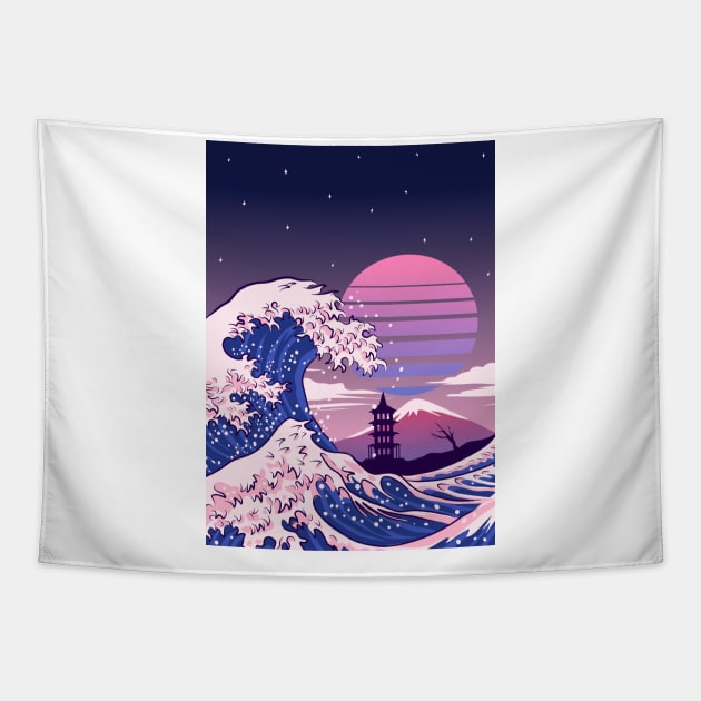 Kanagawa wave Tapestry by erdesign