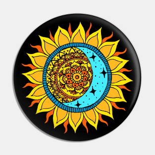 Sun and Moon Mandala Pin