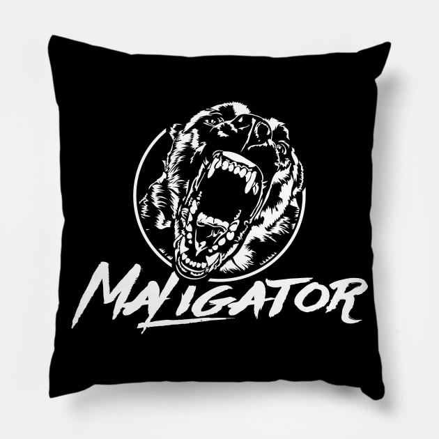 Belgian Malinois Maligator dog portrait Pillow by wilsigns