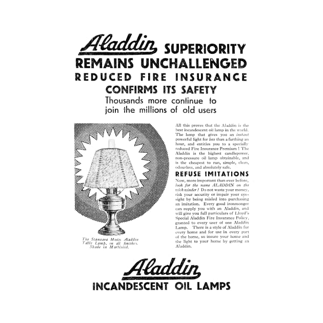 Aladdin Industries Ltd. - Incandescent Oil Lamps - 1931 Vintage Advert by BASlade93