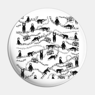 Black and white sloth pattern Pin