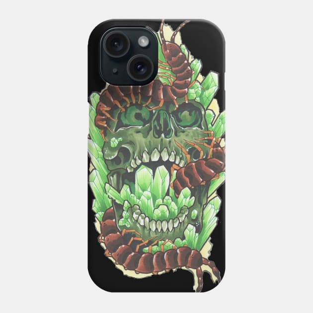 Green Crystal Skull Phone Case by NinjaSquirell