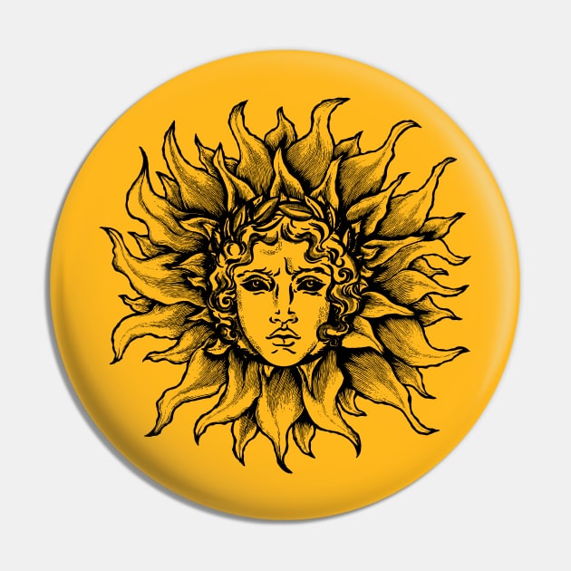 Apollo Sun God Symbol Pin by Nartissima