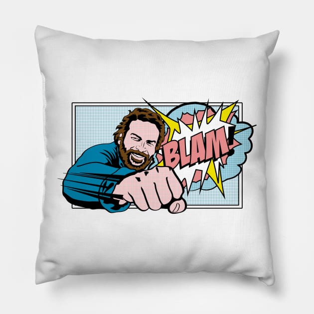 Bud Spencer Pop Art Pillow by Fanisetas