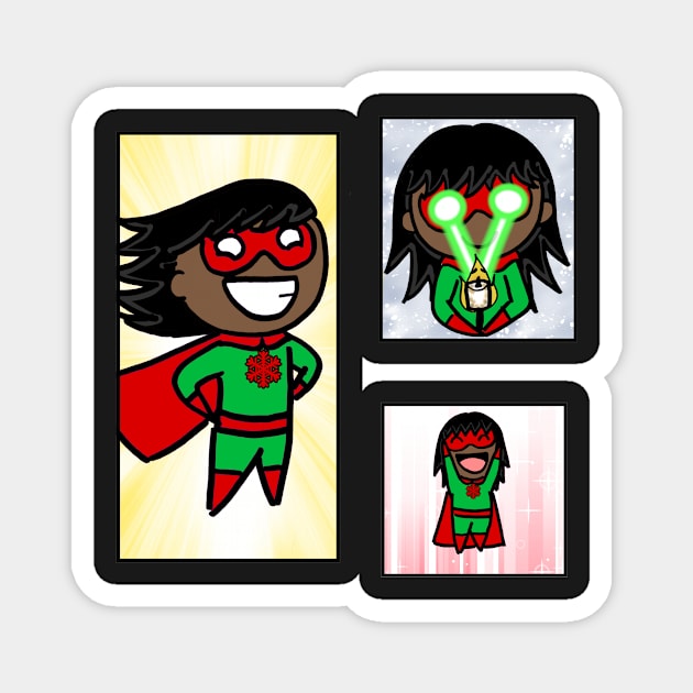 Christmas Superhero Sticker Pack Magnet by dogbone42