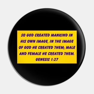 Bible Verse Genesis 1:27 Pin