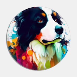 Colorful Border Collie Pin