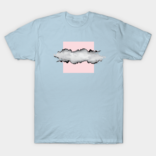 Blush Pink Gray and Black Graphic Cloud Effect - Clouds - T-Shirt