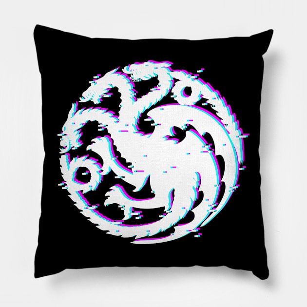 dragon glitch Pillow by spoilerinc