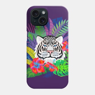 White Tiger and Exotic Lives and Flowers Phone Case