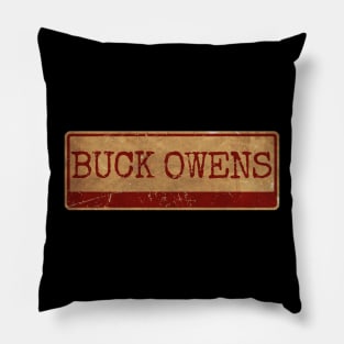 Aliska text red retro Buck Owens Pillow