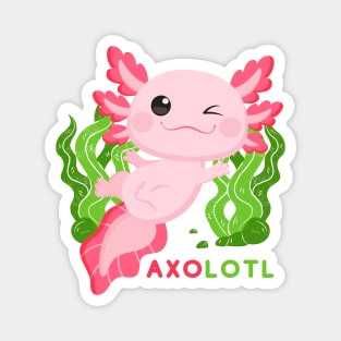 Cute Winking Baby Axolotl Magnet