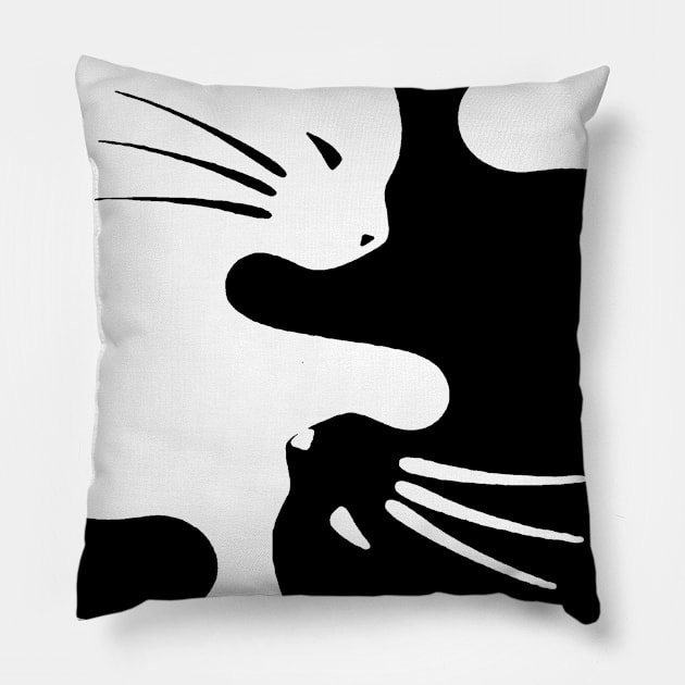 Cat yin yang perfect cat lover gift Pillow by BadDesignCo