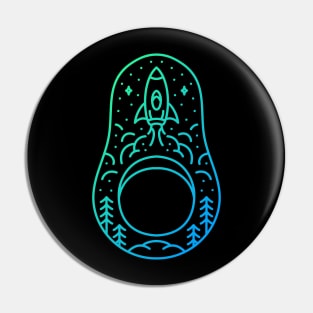 Space Avocado Pin