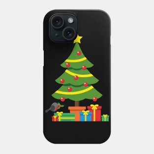 Robin And Colorful Presents Under The Christmas Tree Phone Case