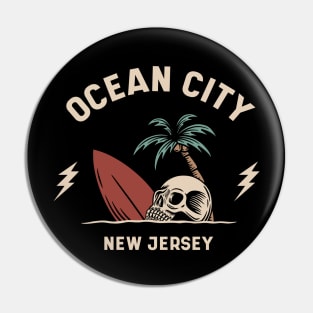 Vintage Surfing Ocean City, New Jersey Pin