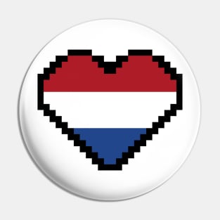 Dutch Flag Pixel Art, Flag of the Netherlands pixel art Pin