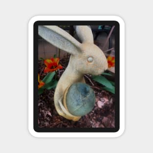 Stone Bunny in the Garden Magnet