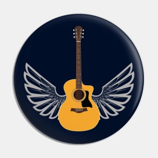 Guitar Wings Auditorium Style Acoustic Guitar Pin