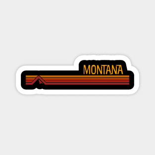 Retro vintage Montana design featuring stripes and mountain Magnet