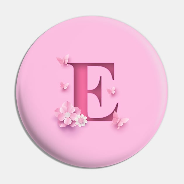 E Letter Personalized, Pink Minimal Cute Design, Birthday Gift, Christmas Gift, Pin by PRINTPOSE