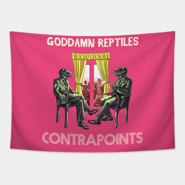 Goddamn Reptiles Tapestry by Skutchdraws