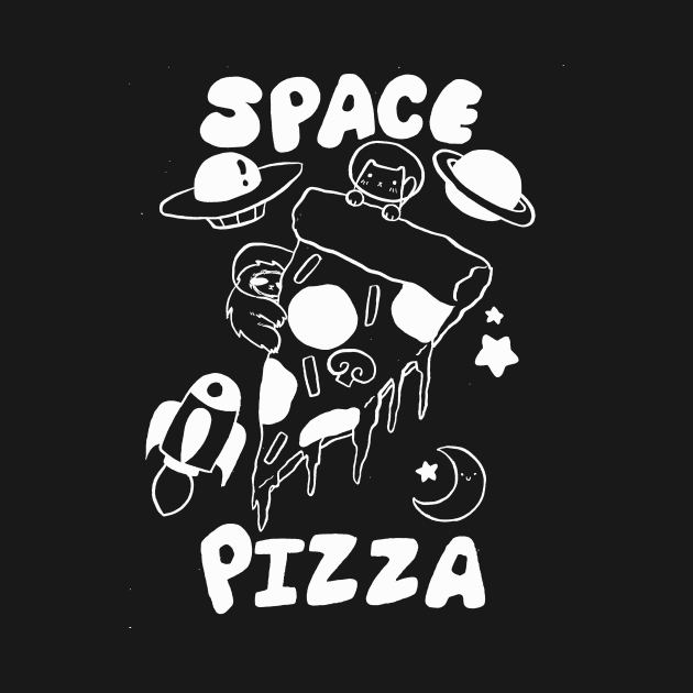 Space Pizza White Line by saradaboru
