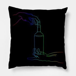 Quarantine and wine (multicolor) Pillow