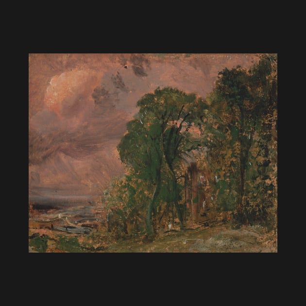 A View at Hampstead with Stormy Weather by John Constable by Classic Art Stall