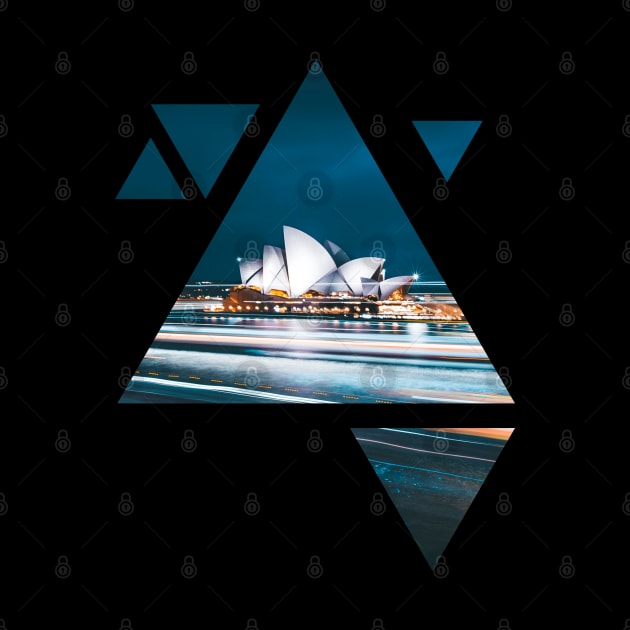 Sydney - geometric art black by Uwaki