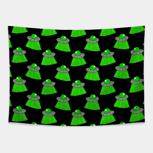 Alien UFO Abduction Pattern Tapestry