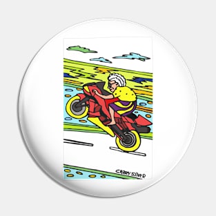 Grandma on her bike Pin