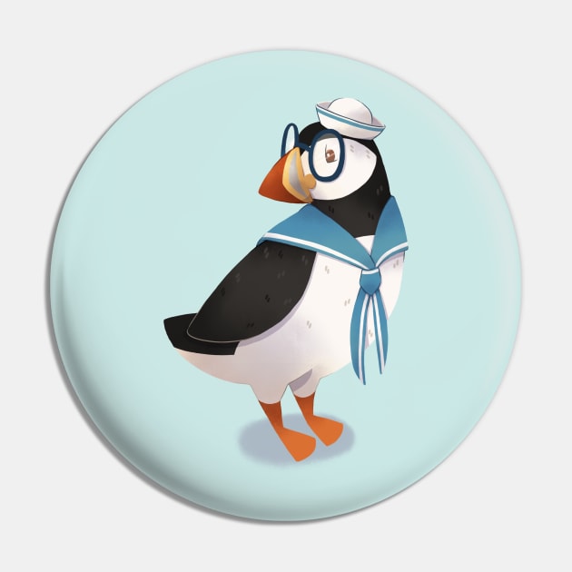 Sailor Puffin Pin by Melissa Jan