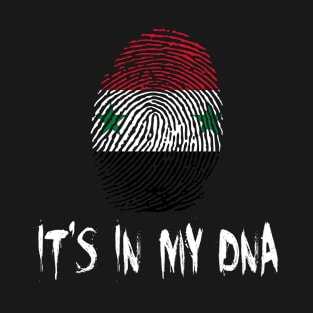 Syria Flag It's In My DNA Fingerprint Design T-Shirt