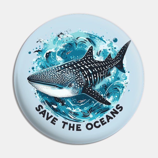 Save the oceans - Whale shark Pin by PrintSoulDesigns