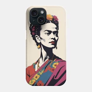 Frida's Vivid Vision: Colorful Portrait Phone Case