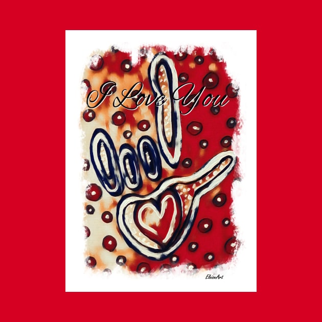 ASL I Love You Contemporary Design by EloiseART