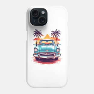 Miami Street Ride: Retro Car Vector Tee Phone Case