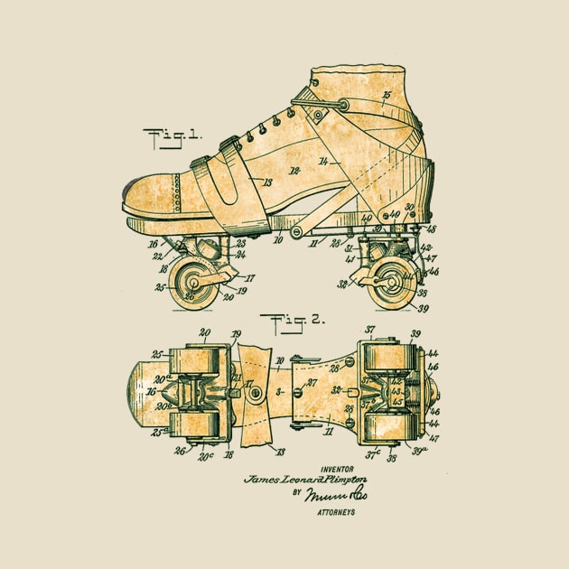 Roller Skates - US Patent Office by The Blue Box